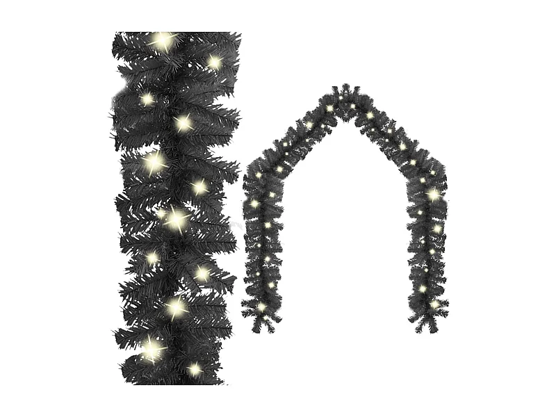 Guirlande de Noël avec lumières LED 5 m Noir