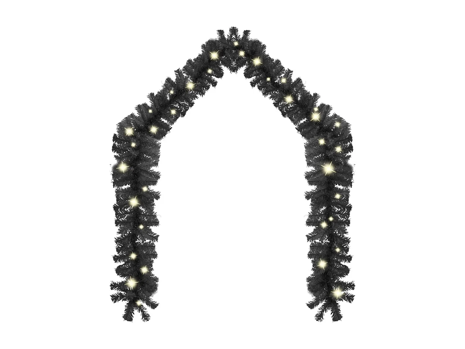 Guirlande de Noël avec lumières LED 5 m Noir