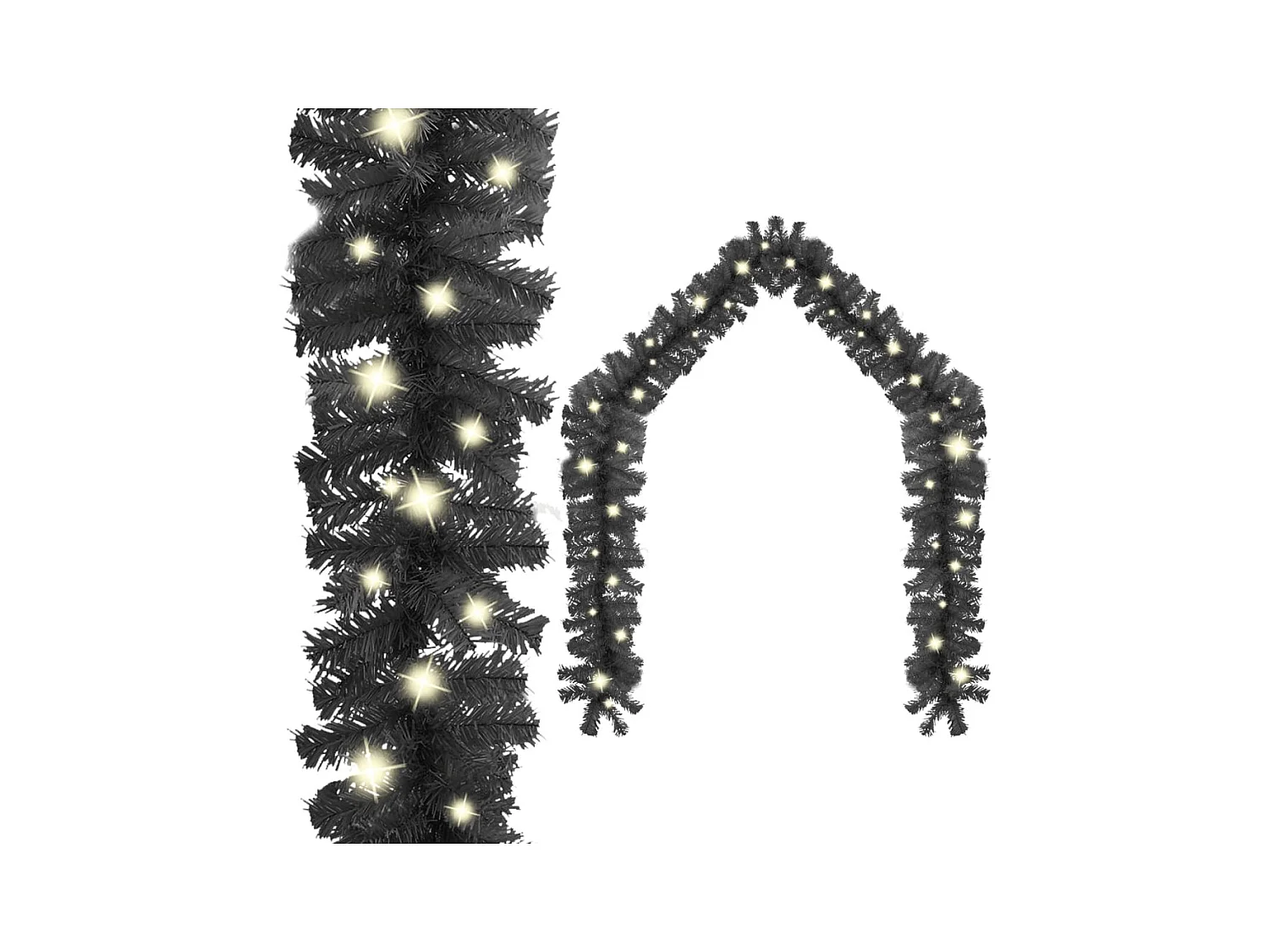 Guirlande de Noël avec lumières LED 5 m Noir