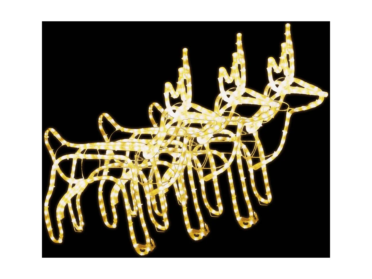 Renne di Natale 3 pz Bianco caldo 60x30x60 cm