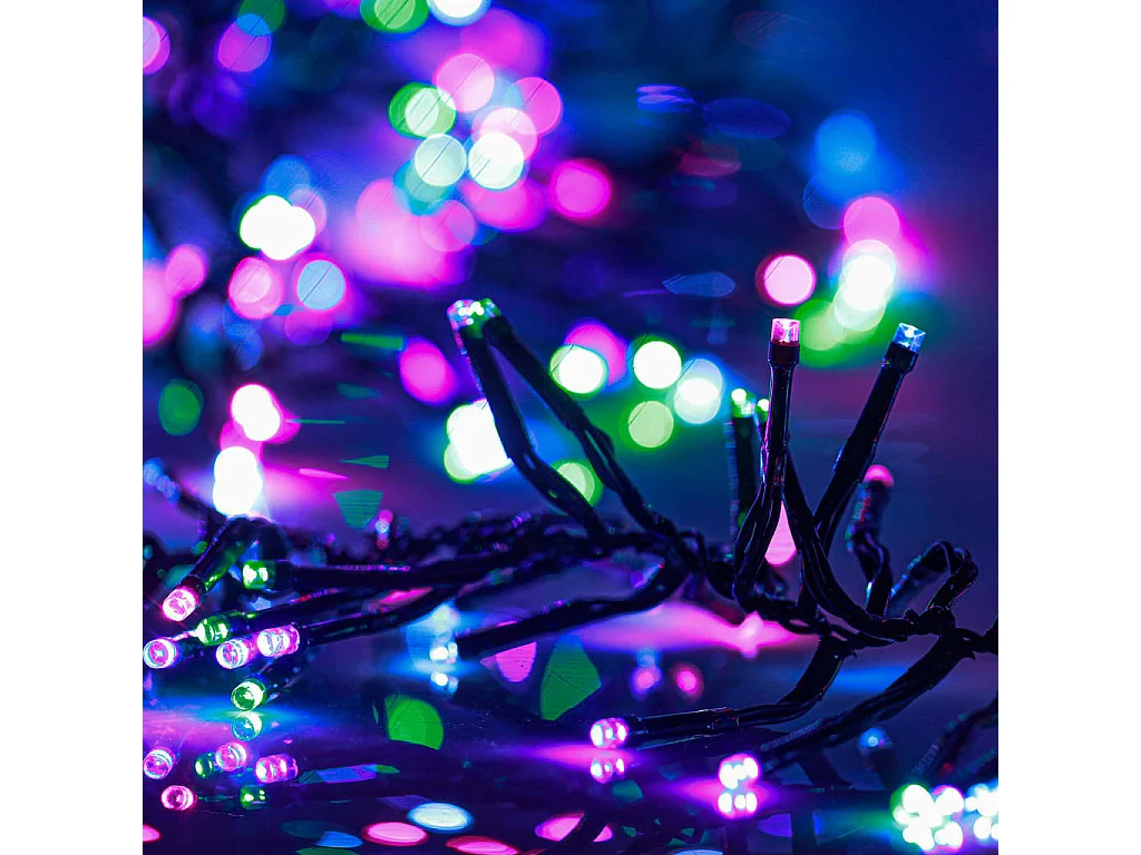Guirlande à LED groupées 400 LED Multicolore pastel 7,4 m PVC