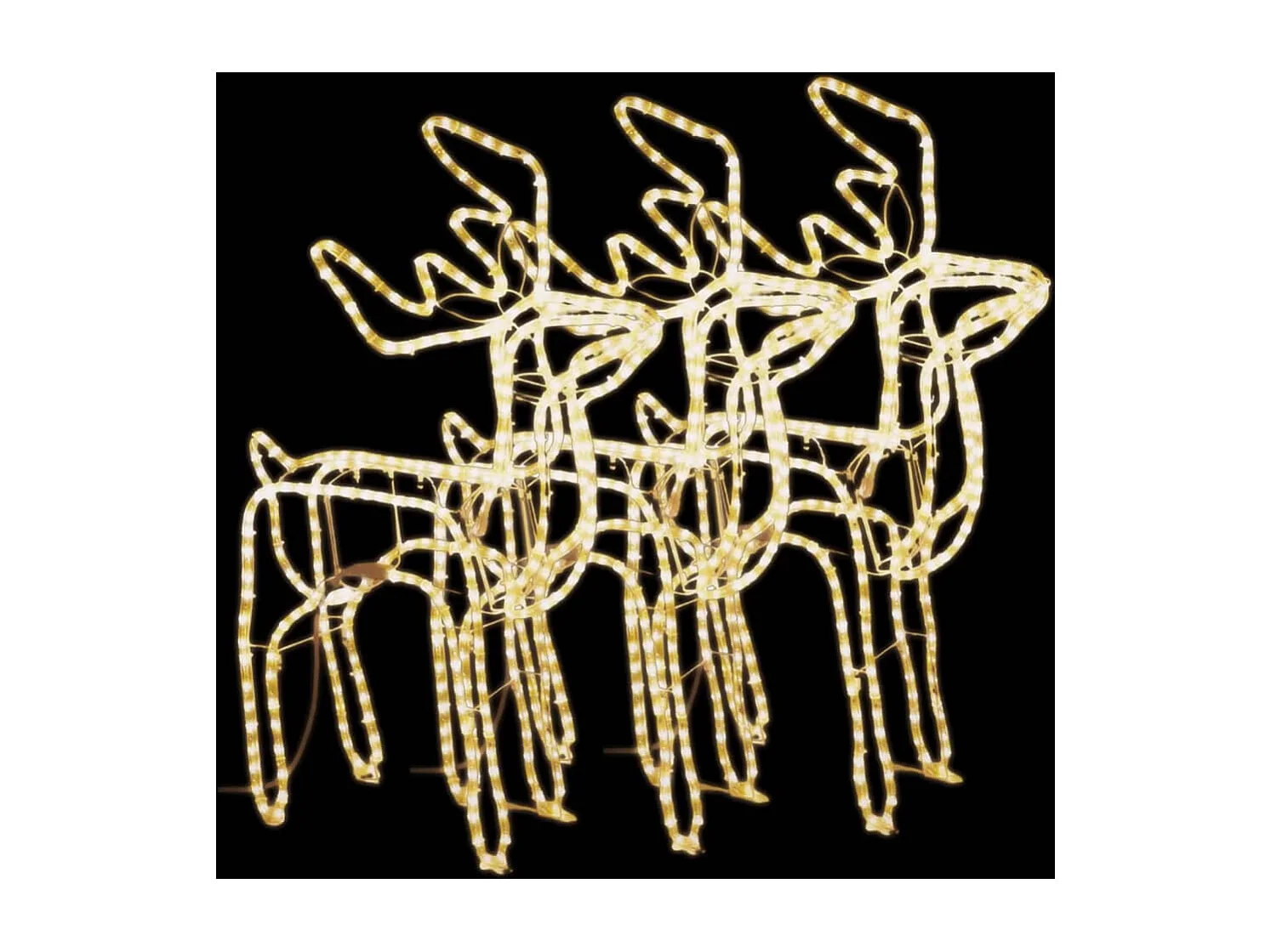 Reno navideño 3 piezas Blanco cálido 76x42x87 cm