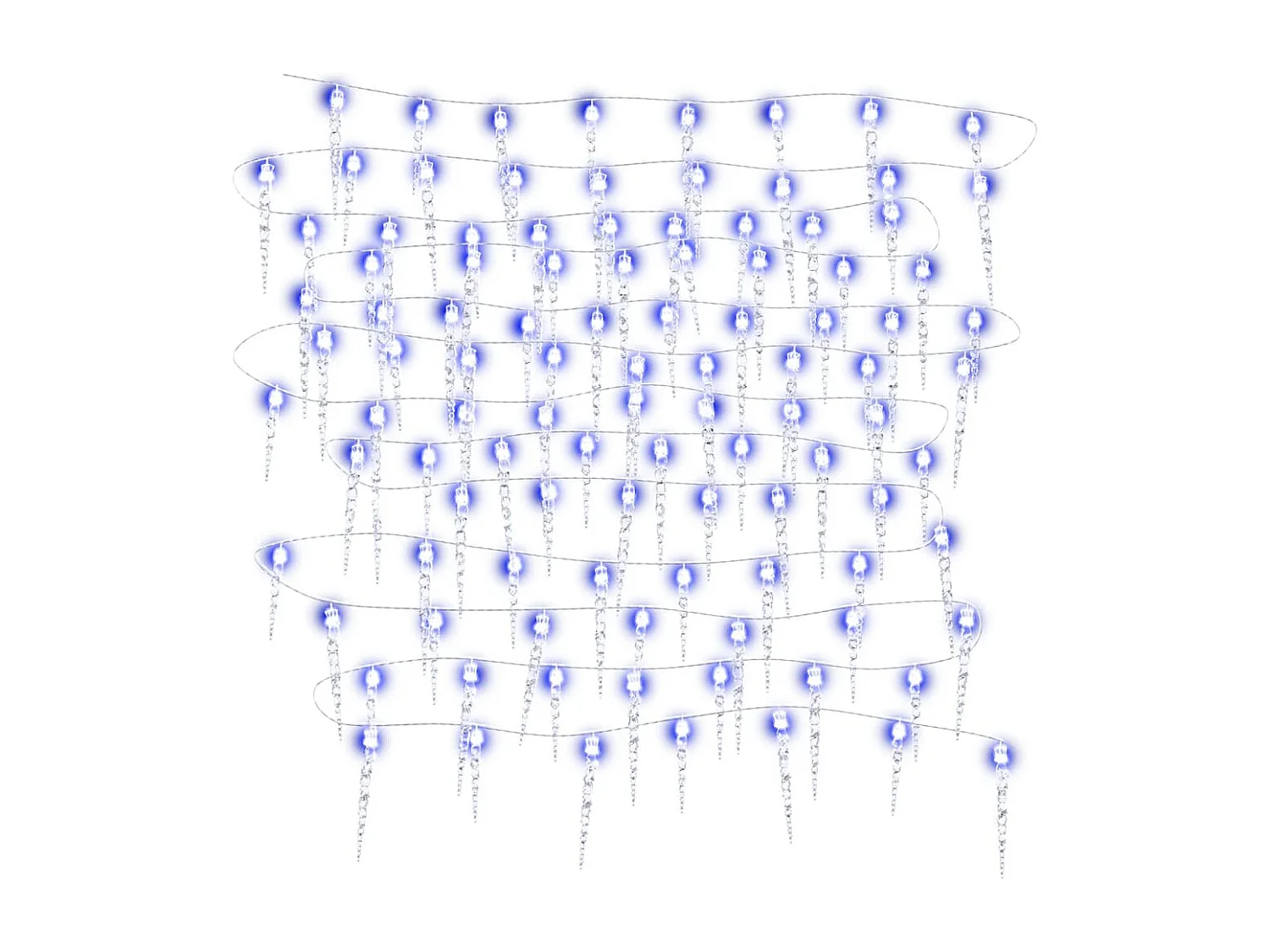Ghirlanda natalizia di luci ghiacciolo 200 LED in PVC acrilico blu