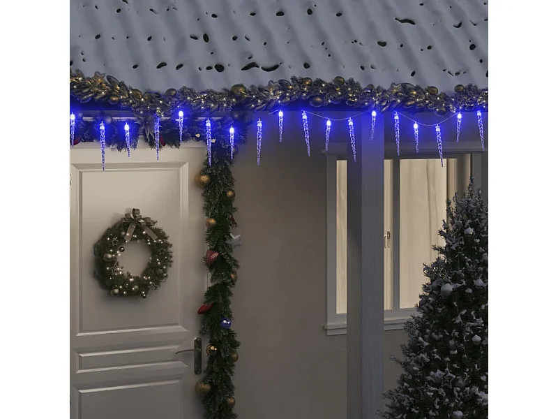 Ghirlanda natalizia di luci ghiacciolo 200 LED in PVC acrilico blu