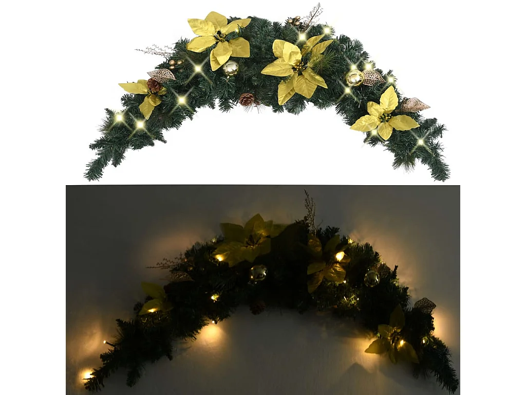 Arche de Noël avec lumières LED Vert 90 cm PVC