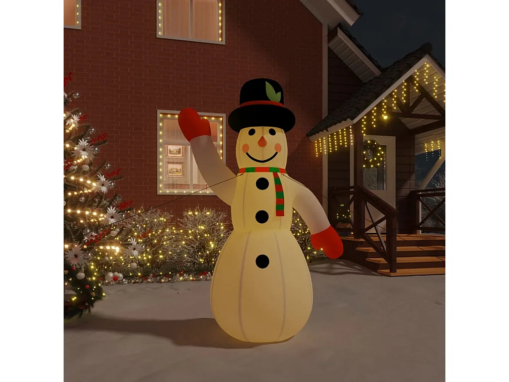 Boneco de neve inflável com LED 370 cm