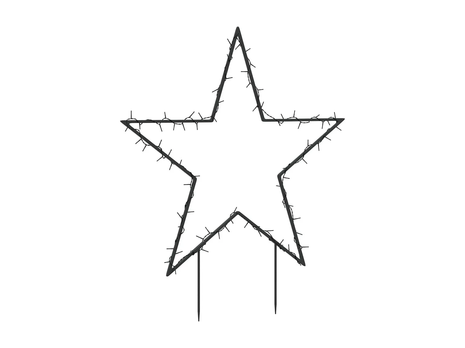 Decorazione luminosa stella di Natale con 80 picchetti LED 60 cm