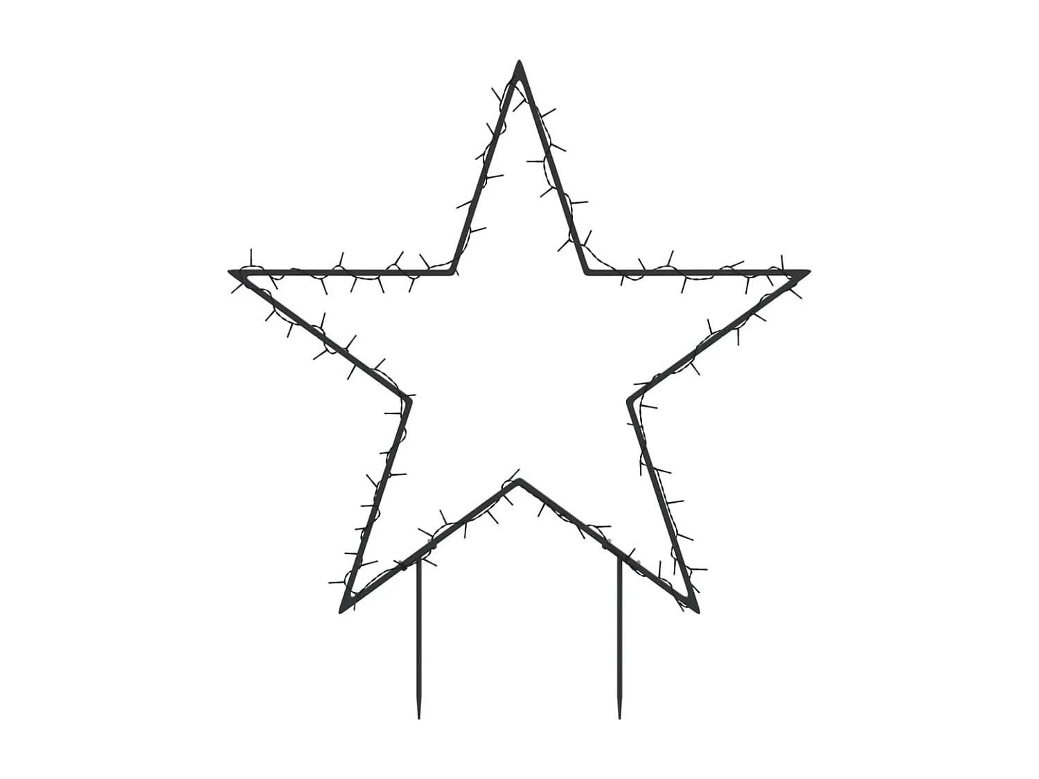 Decorazione luminosa stella di Natale con 80 picchetti LED 60 cm