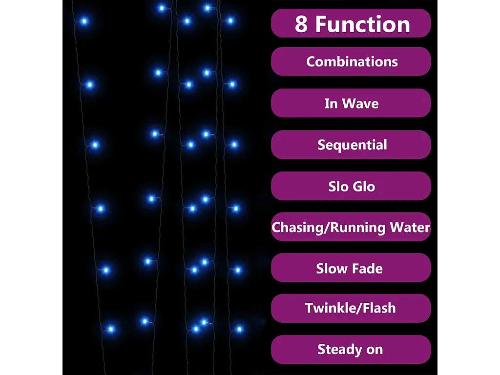 Lampes solaires 2 pcs 2x200 LED Bleu Intérieur Extérieur