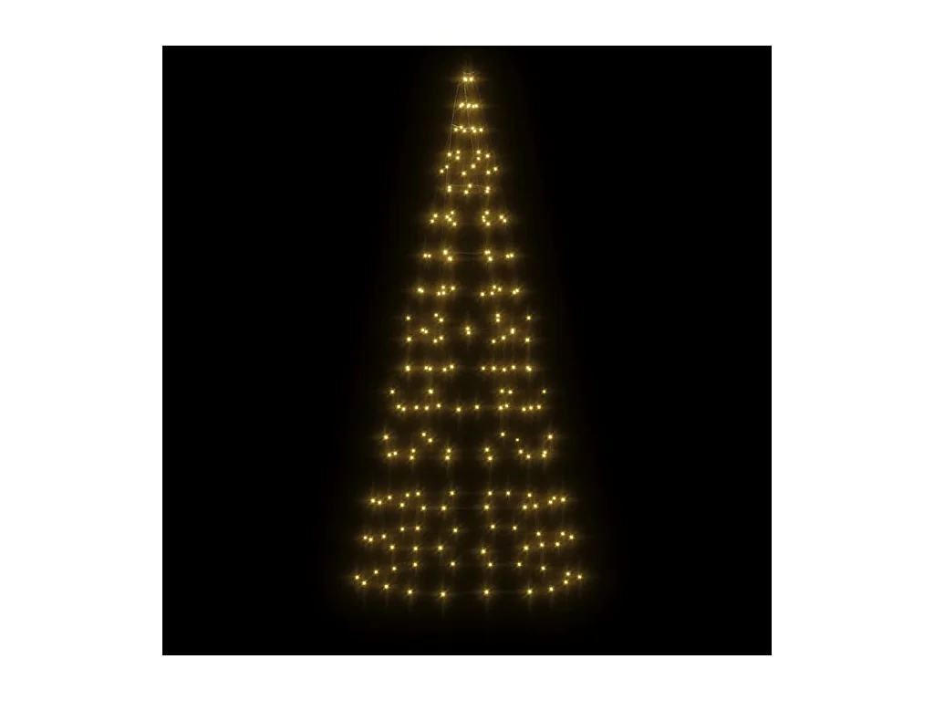 Beleuchteter Weihnachtsbaum am Fahnenmast 200 LED weiß 180 cm