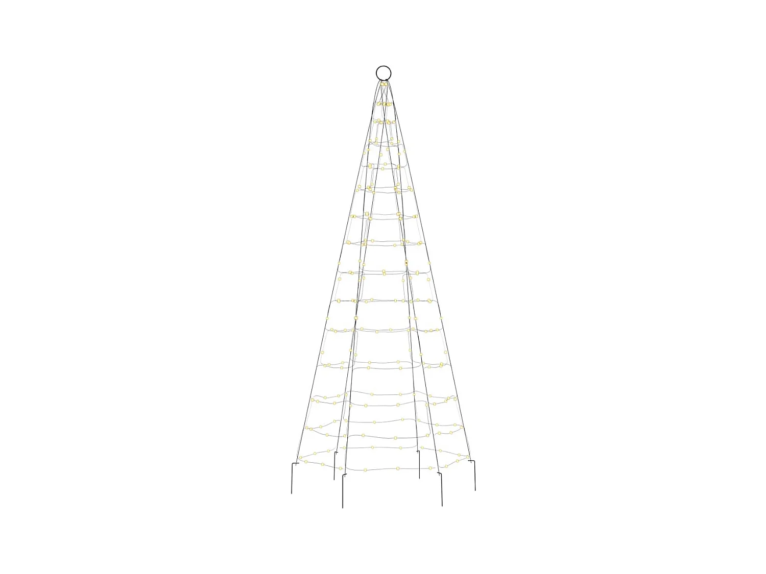 Beleuchteter Weihnachtsbaum am Fahnenmast 200 LED weiß 180 cm