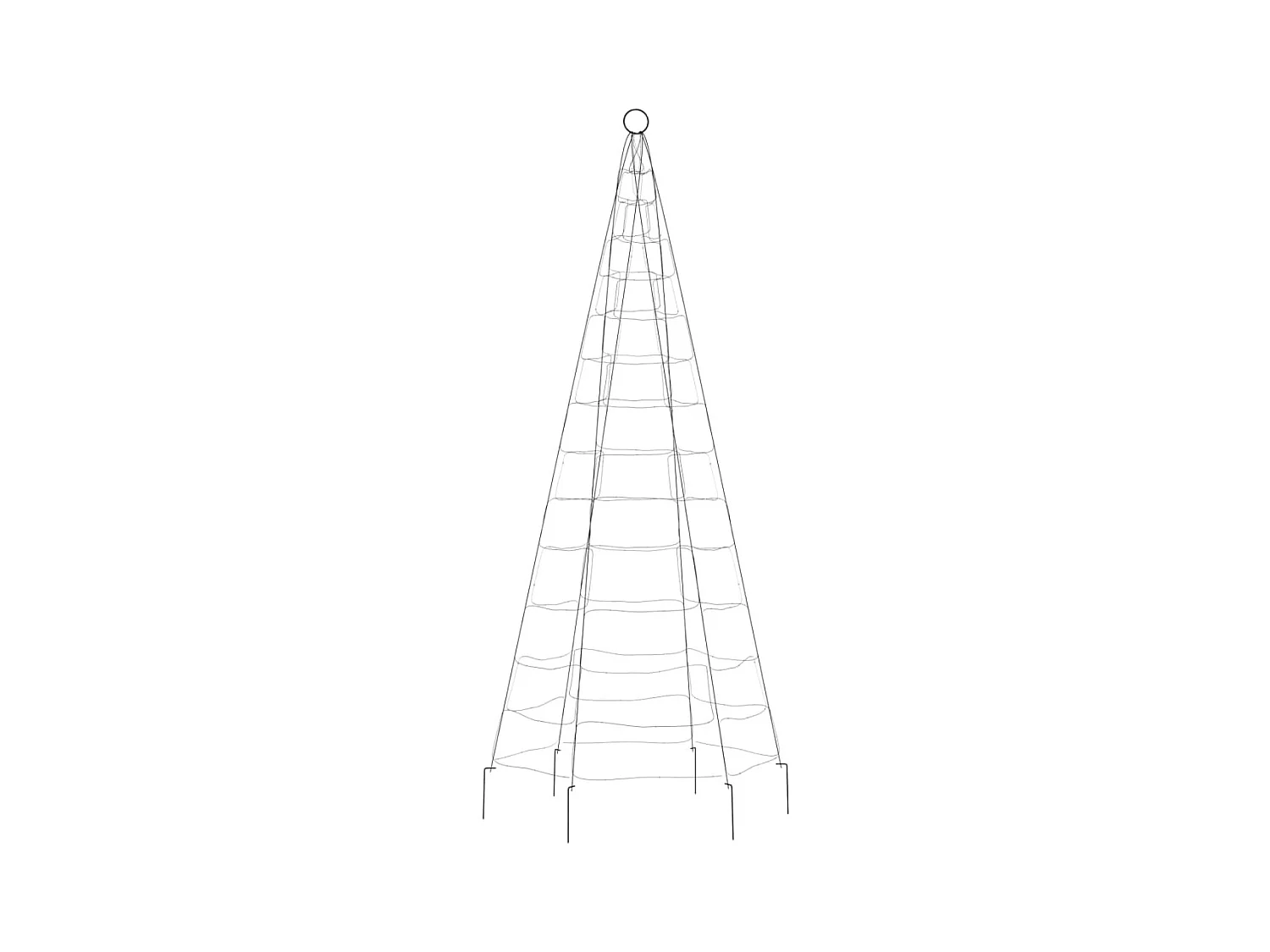 Beleuchteter Weihnachtsbaum am Fahnenmast 200 LED weiß 180 cm