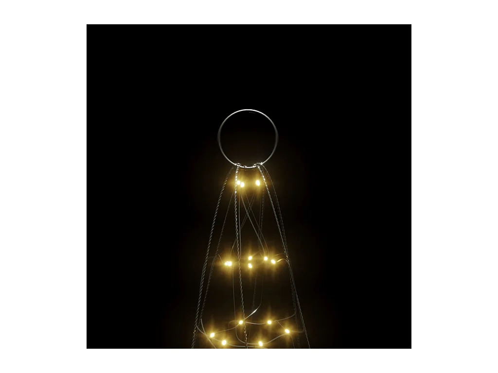 Beleuchteter Weihnachtsbaum am Fahnenmast 200 LED weiß 180 cm