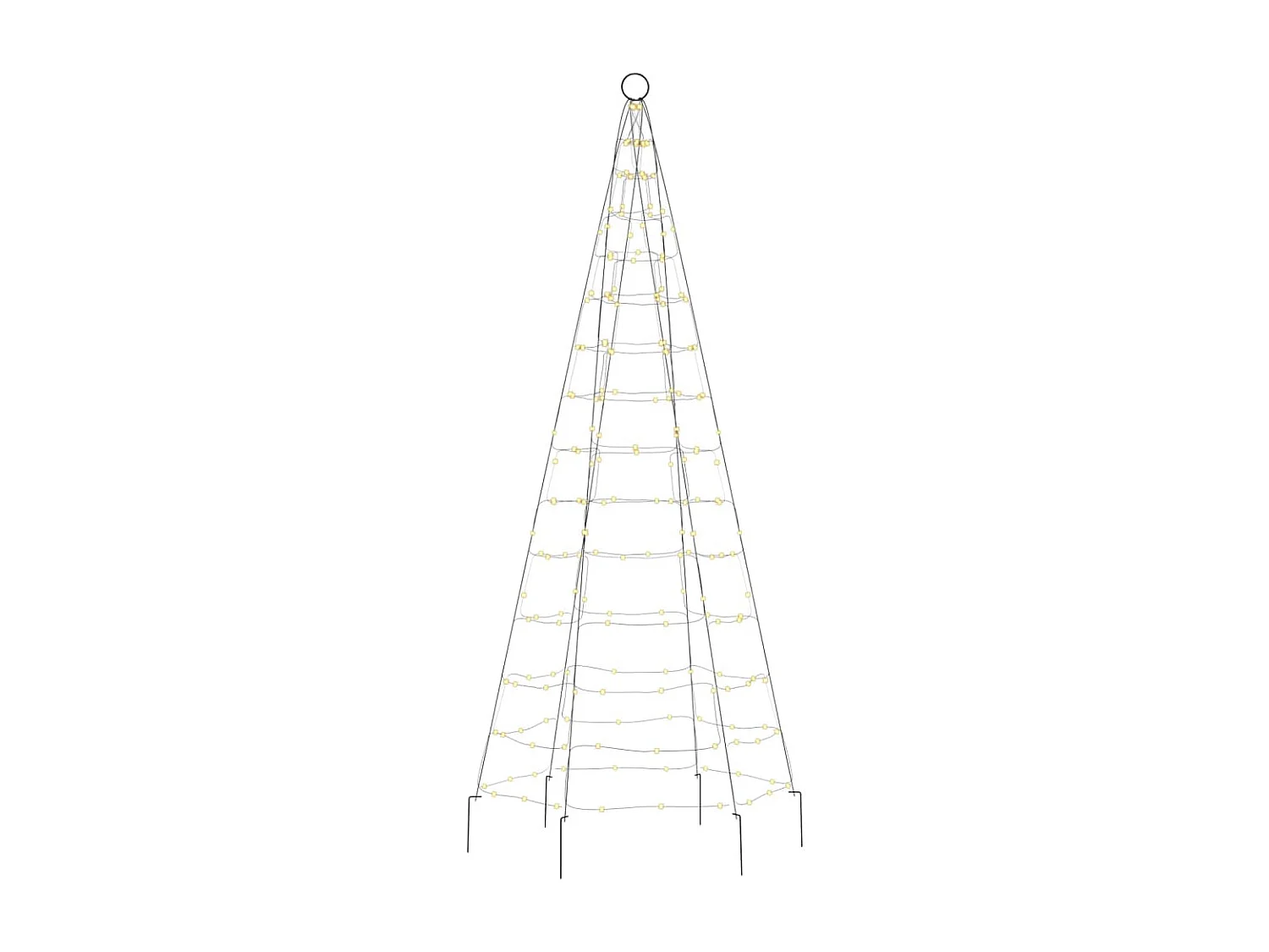 Albero di Natale illuminato su asta portabandiera 200 LED bianchi 180 cm