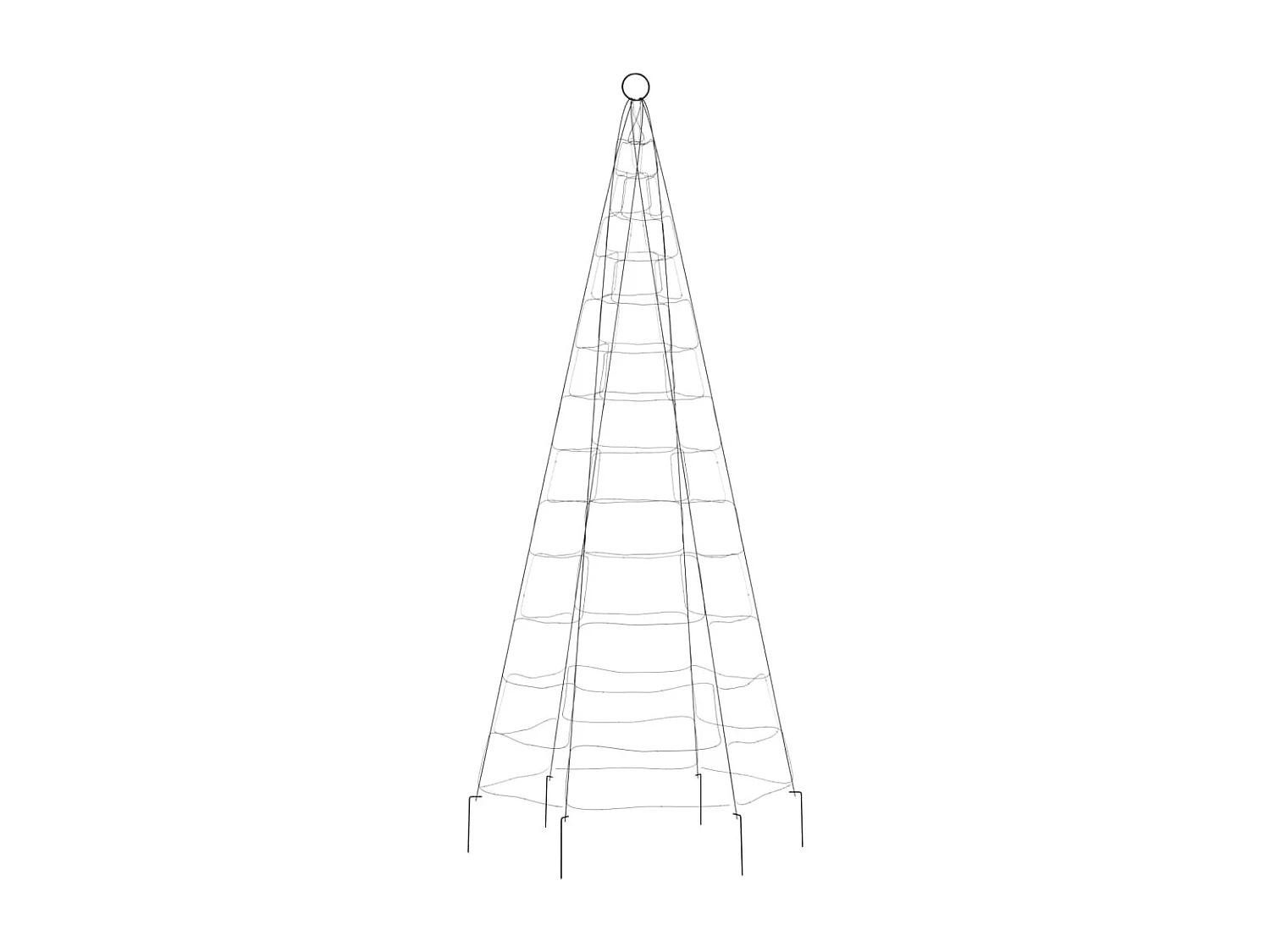 Albero di Natale illuminato su asta portabandiera 200 LED bianchi 180 cm