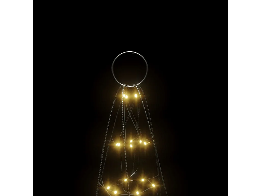 Albero di Natale illuminato su asta portabandiera 200 LED bianchi 180 cm