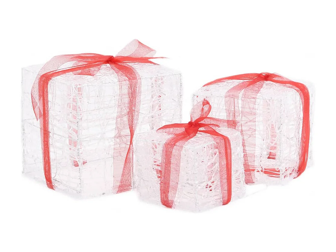 Boîtes-cadeaux de Noël décoratives 3 pcs Acrylique colorées