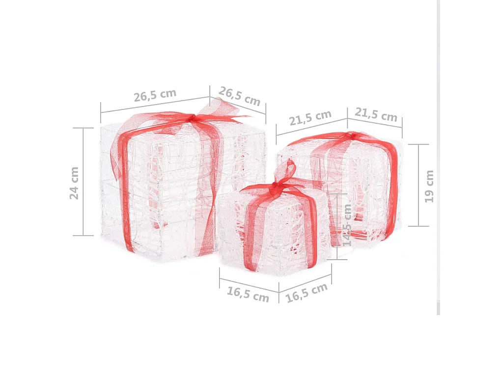 Boîtes-cadeaux de Noël décoratives 3 pcs Acrylique colorées