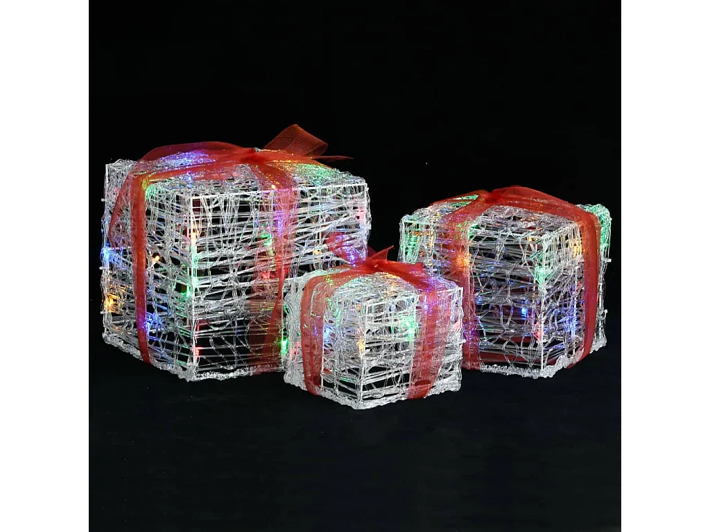 Boîtes-cadeaux de Noël décoratives 3 pcs Acrylique colorées