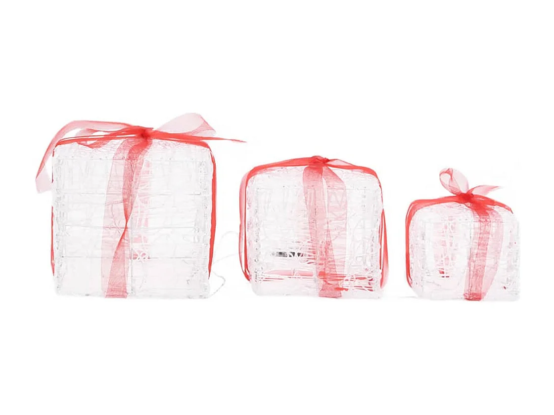 Boîtes-cadeaux de Noël décoratives 3 pcs Acrylique colorées