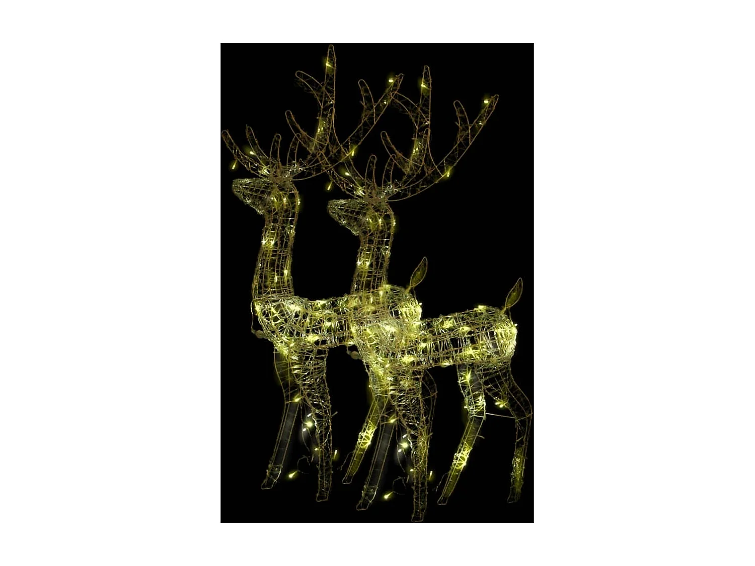 Adornos navideños de renos Acrílico 2 piezas 120 cm Blanco cálido