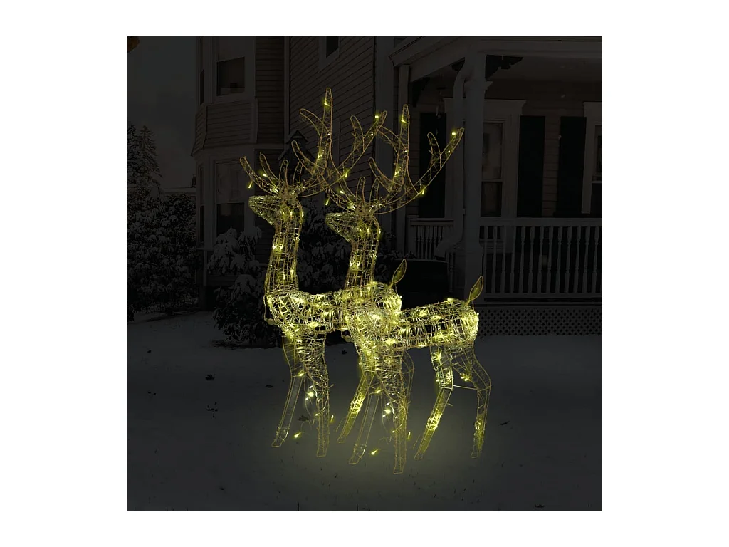 Renne Decorazioni natalizie Acrilico 2 pz 120 cm Bianco caldo