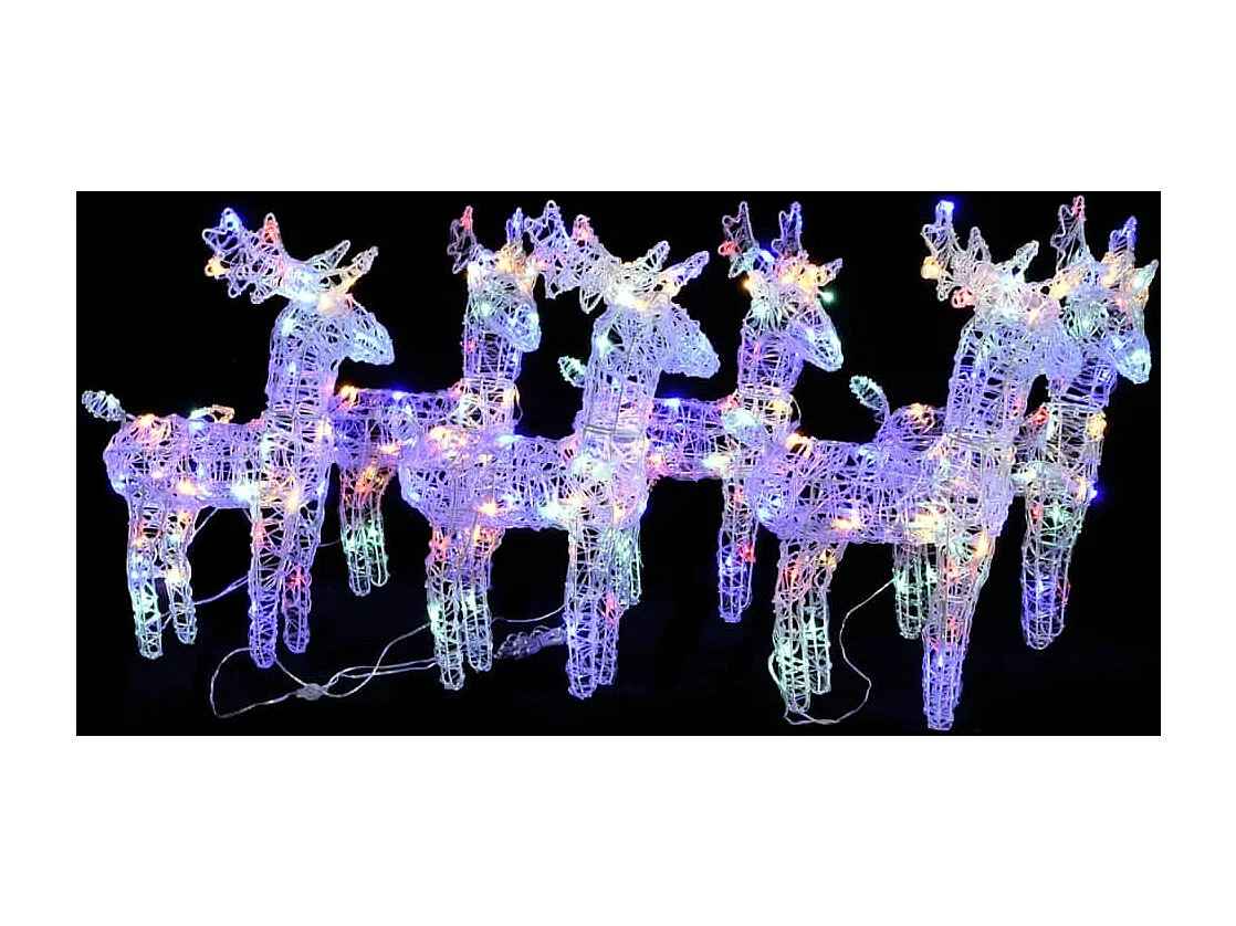 Rena de Natal 6 pcs 240 LED Acrílico Multicolor