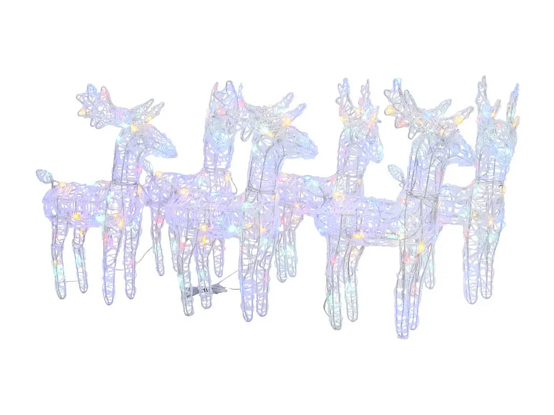 Rena de Natal 6 pcs 240 LED Acrílico Multicolor