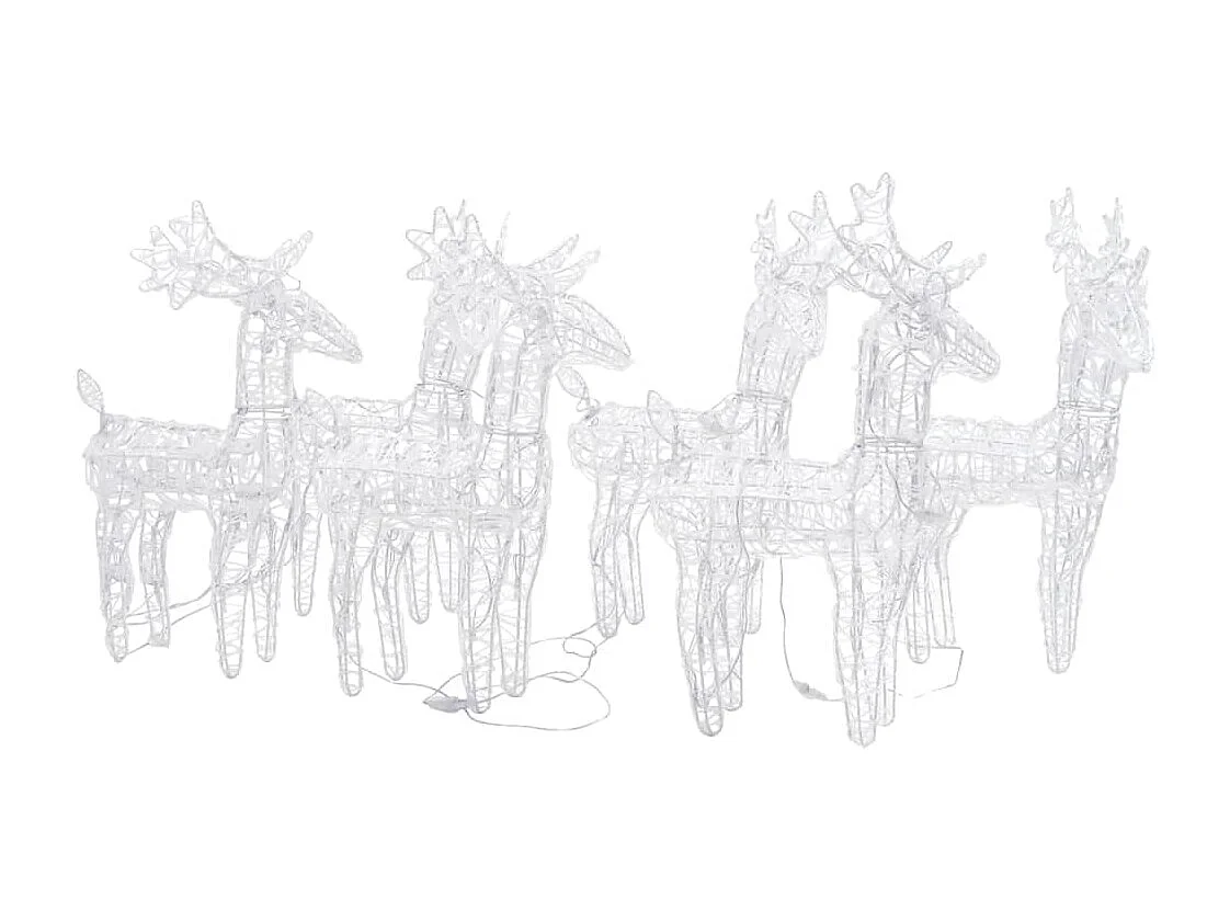 Rena de Natal 6 pcs 240 LED Acrílico Multicolor