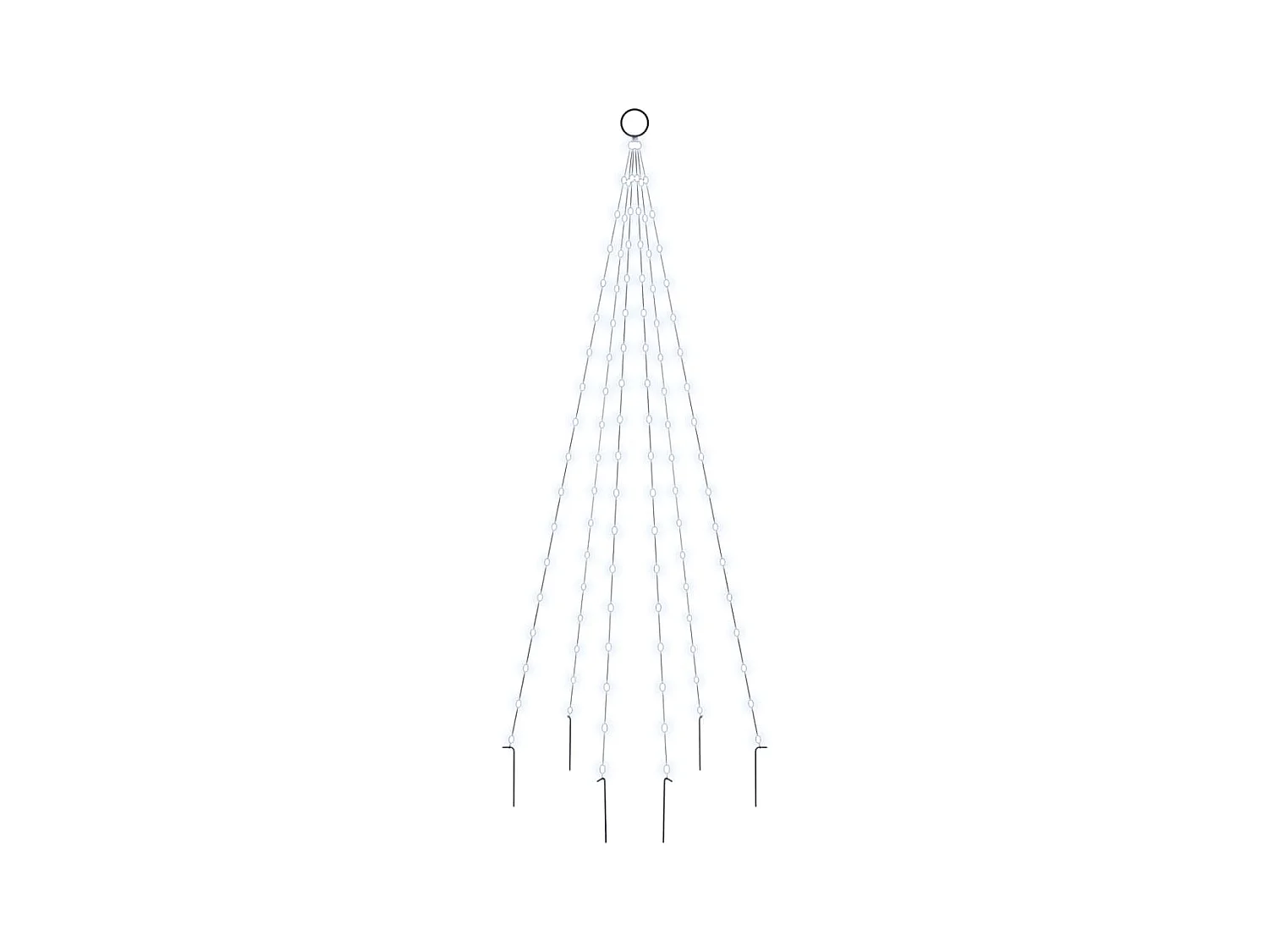 Weihnachtsbaum am Fahnenmast 108 LED Kaltweiß 180 cm