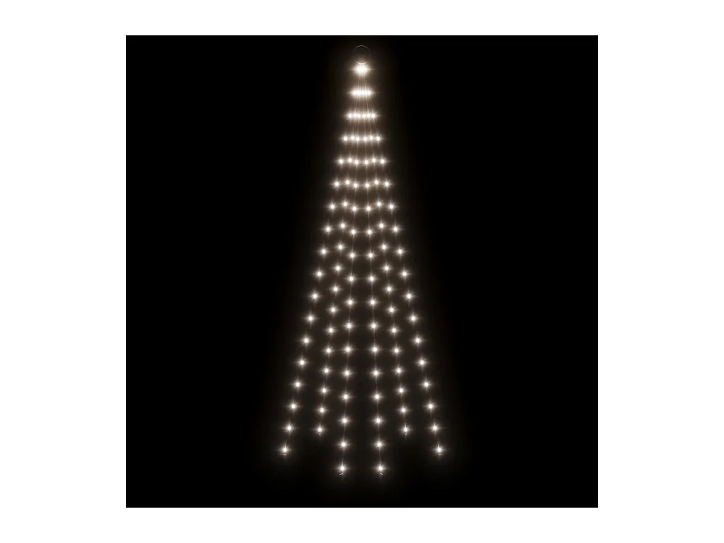 Weihnachtsbaum am Fahnenmast 108 LED Kaltweiß 180 cm