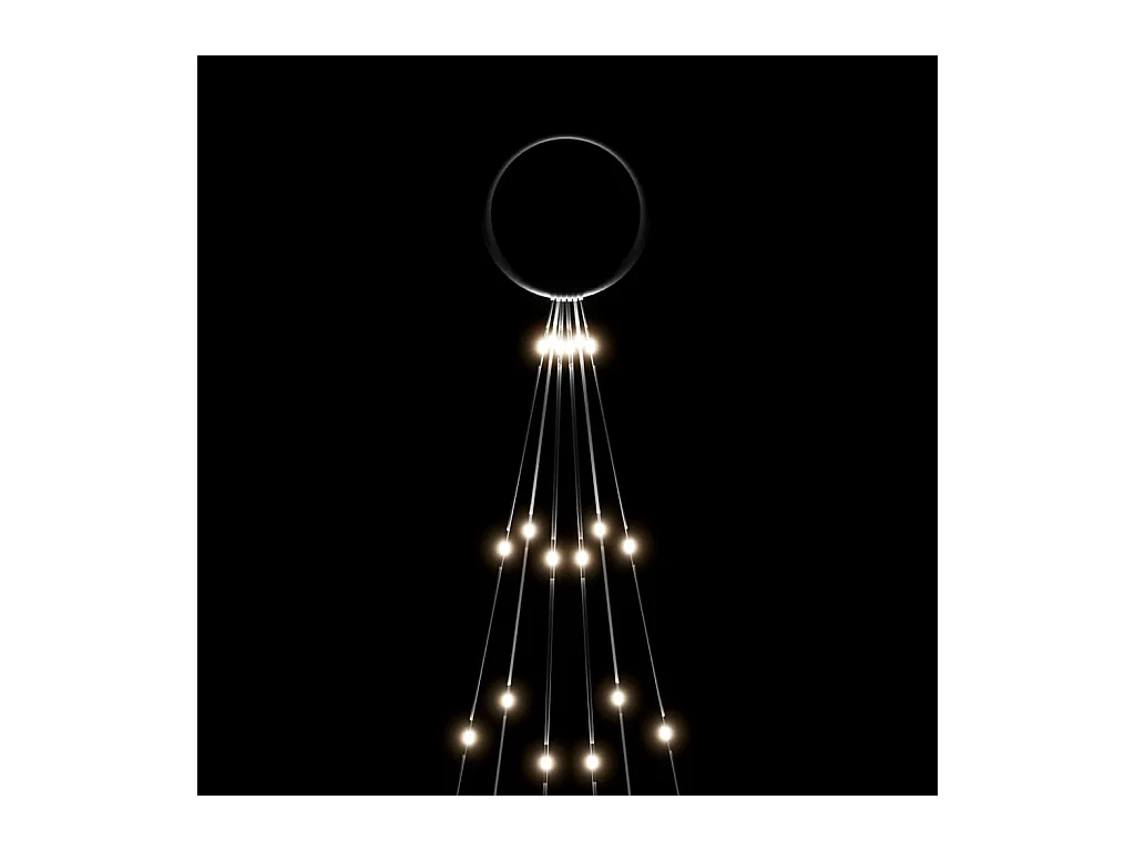 Weihnachtsbaum am Fahnenmast 108 LED Kaltweiß 180 cm