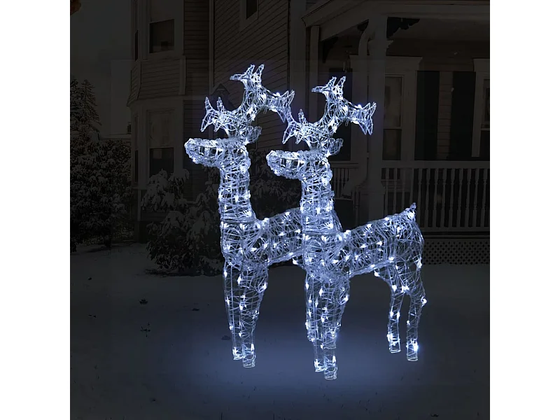 Decorações de Natal de renas 2 unidades 60x16x100 cm acrílico