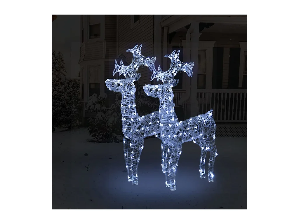 Decorações de Natal de renas 2 unidades 60x16x100 cm acrílico