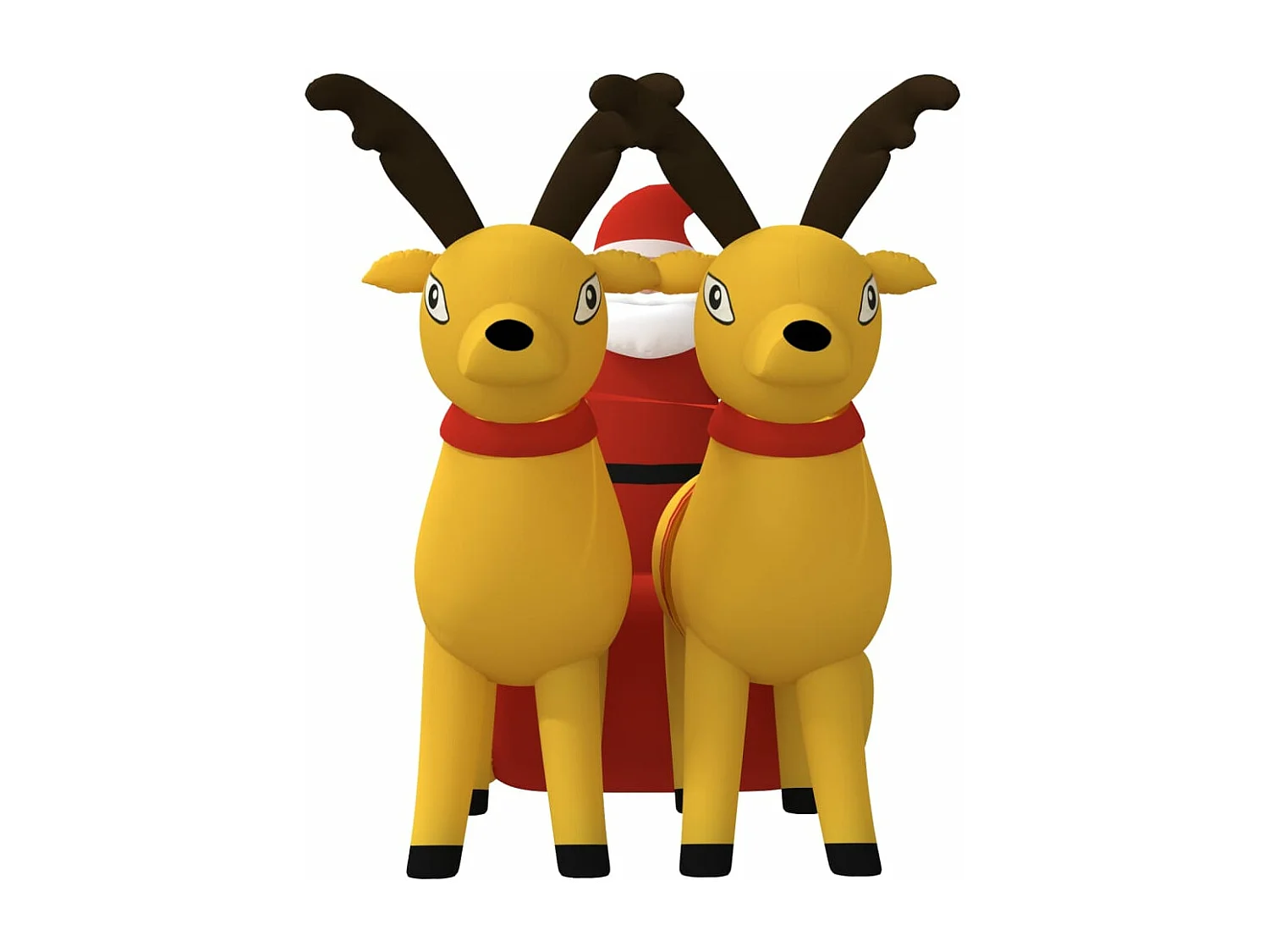 Decoración inflable LED Papá Noel y renos 130 cm