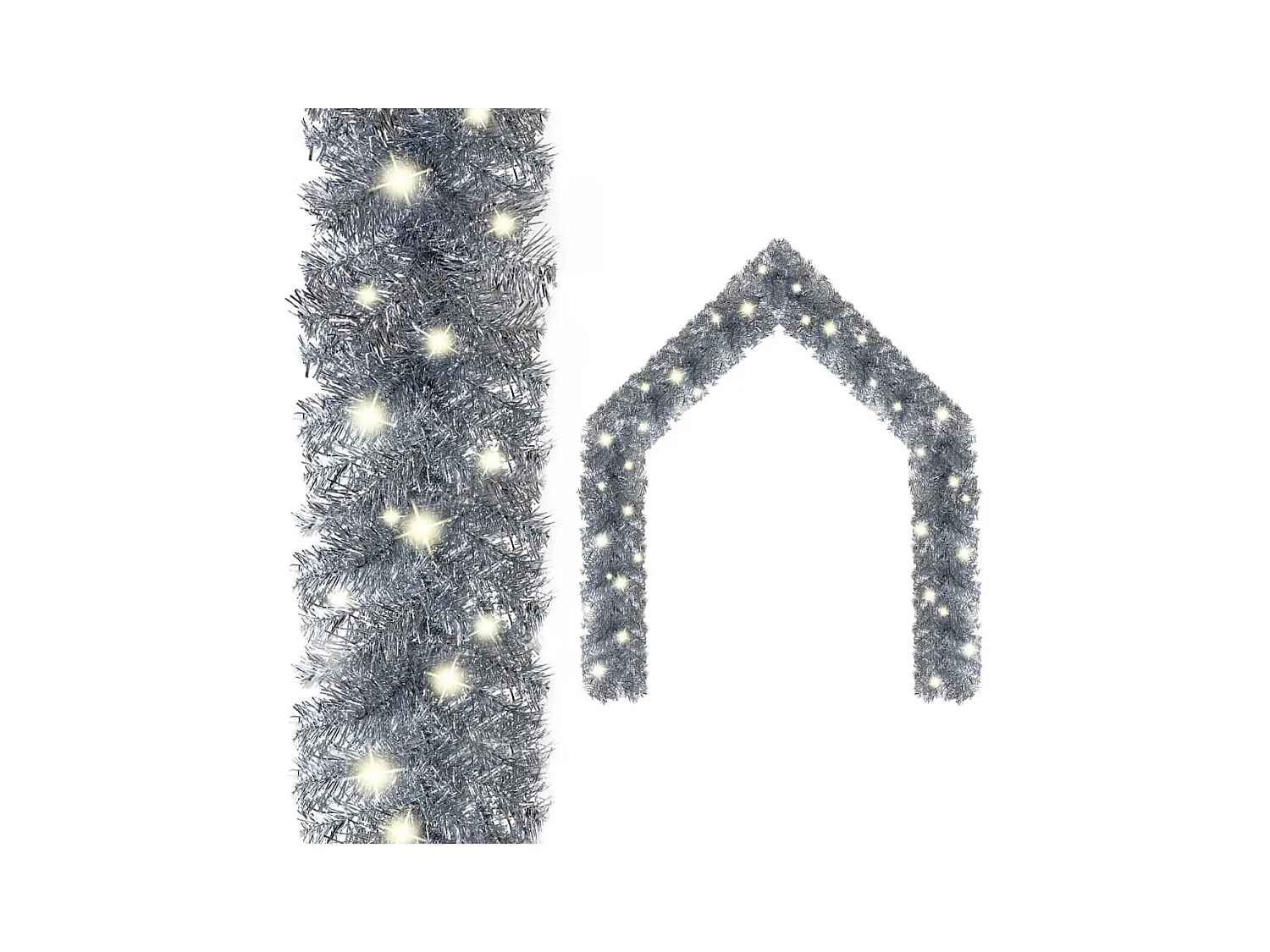 Guirlande de Noël avec lumières LED 10 m Argenté