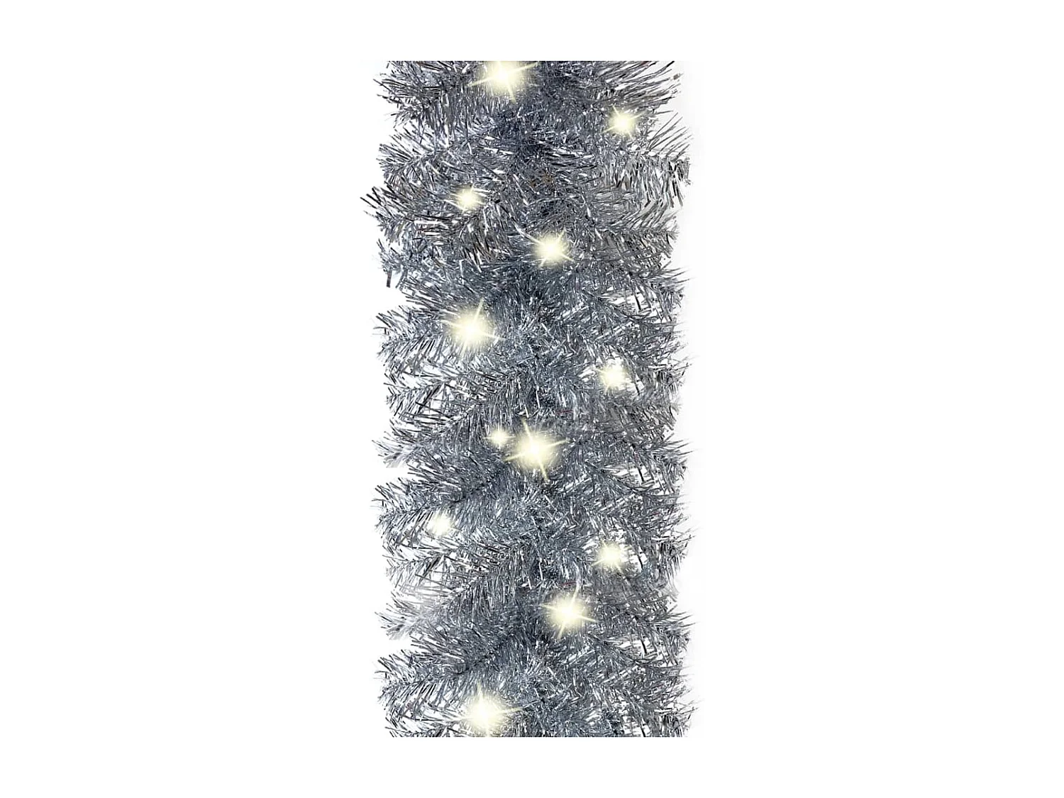 Weihnachtsgirlande mit LED-Lichtern 10 m Silber