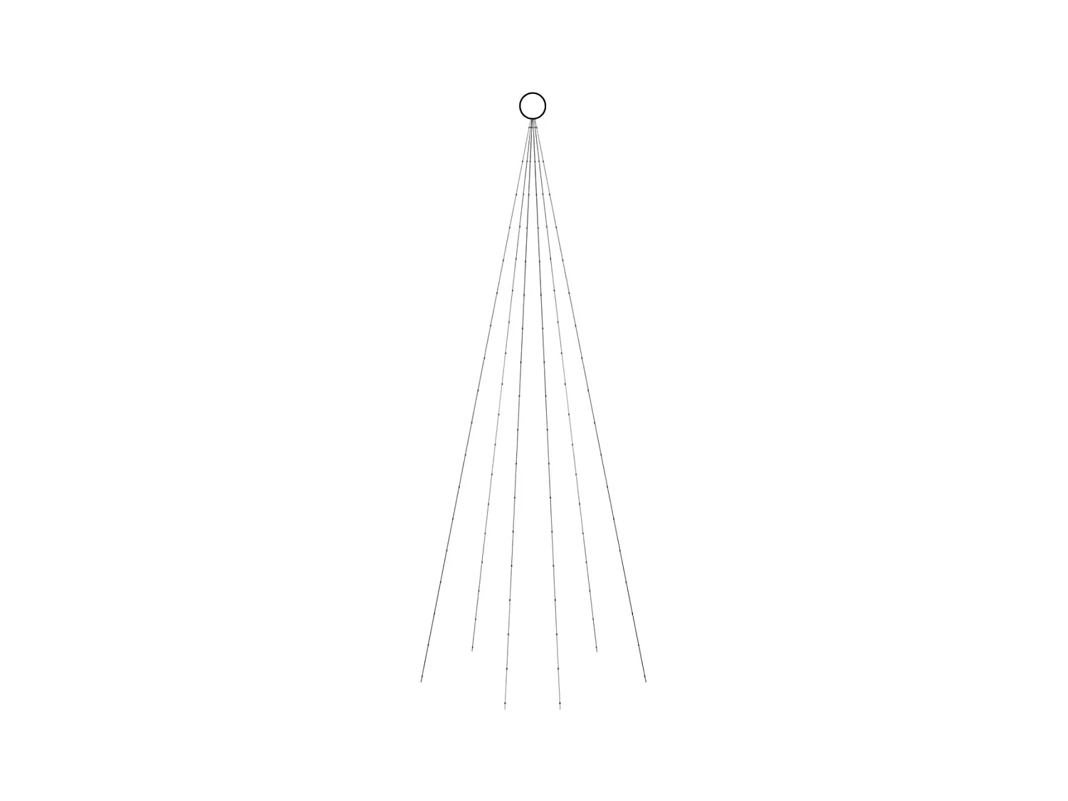 Weihnachtsbaum am Fahnenmast 108 farbige LEDs 180 cm