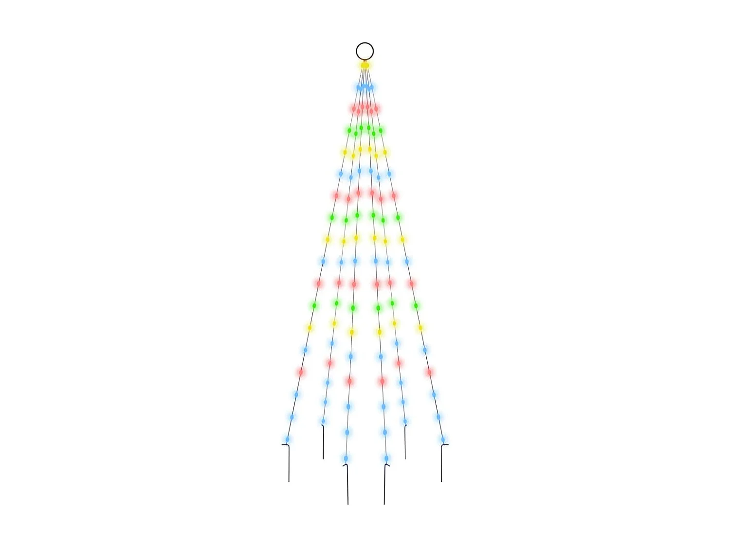 Sapin de Noël sur mât de drapeau 108 LED Colorées 180 cm