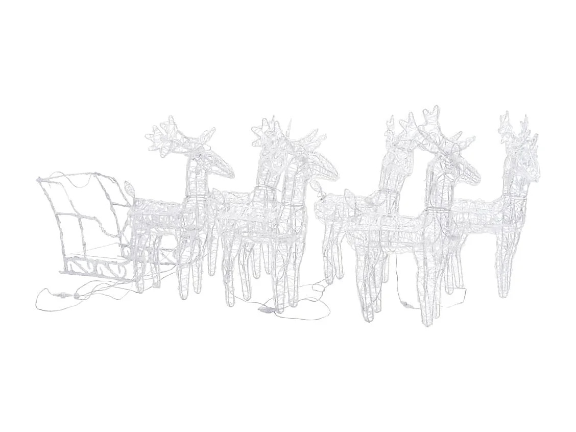 Decorazione natalizia Renna e slitta 320 LED Acrilico