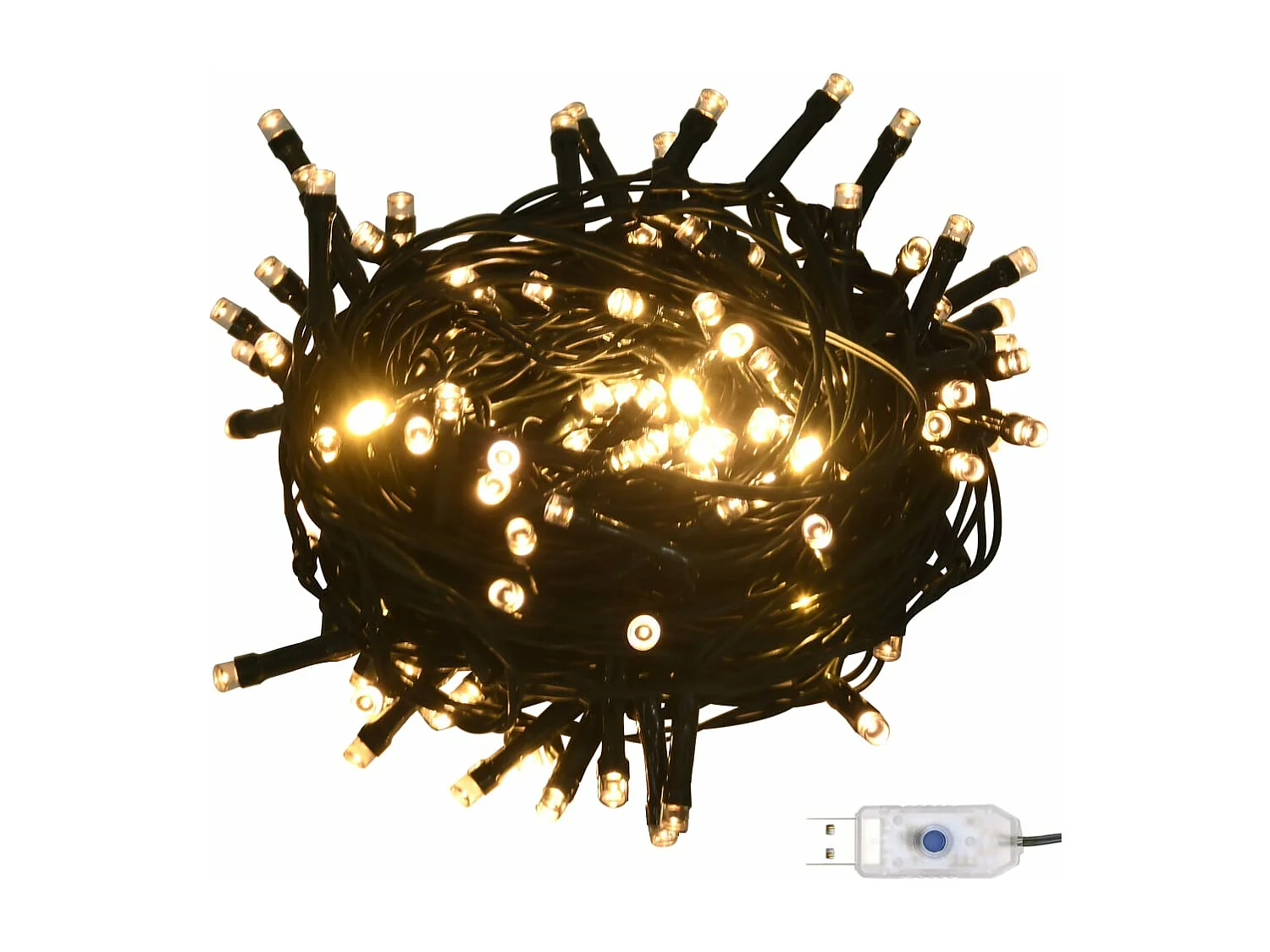 Set Weihnachtskugeln mit Plektrum und 300 LEDs 120 Stück Weiß und Grau