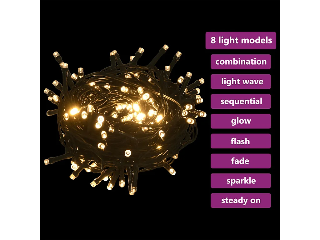 Set Weihnachtskugeln mit Plektrum und 300 LEDs 120 Stück Weiß und Grau