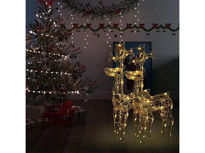 Decorações de Natal de renas 2 unidades 60x16x100 cm acrílico