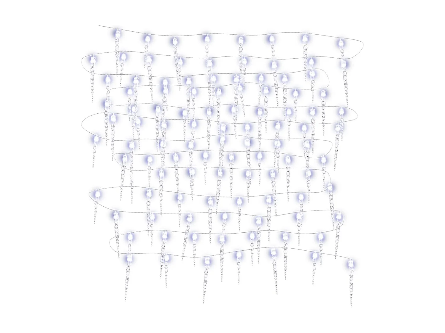 Guirnalda navideña de luces de carámbano 200 LED blanco acrílico PVC