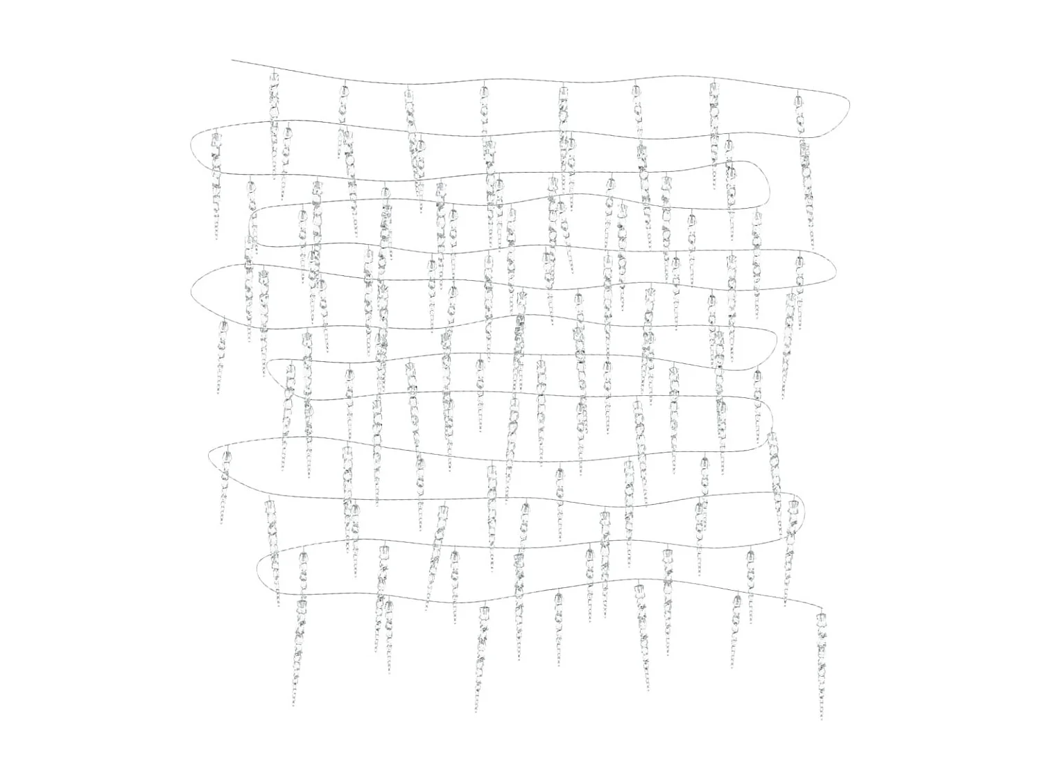 Guirnalda navideña de luces de carámbano 200 LED blanco acrílico PVC