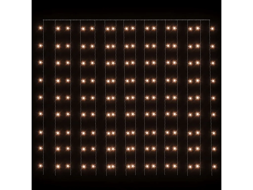 Rideaux lumineux à LED 3x3 m 300 LED Blanc chaud 8 fonctions