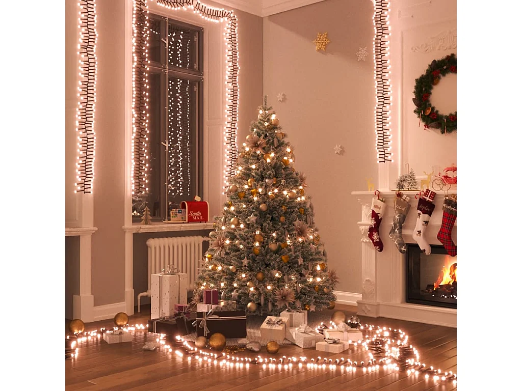 Ghirlanda luminosa a LED raggruppata 2000 LED Bianco caldo 17m PVC