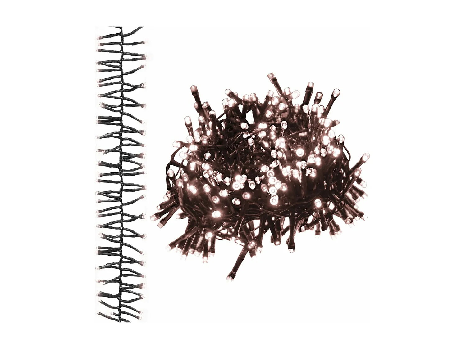 Ghirlanda luminosa a LED raggruppata 2000 LED Bianco caldo 17m PVC