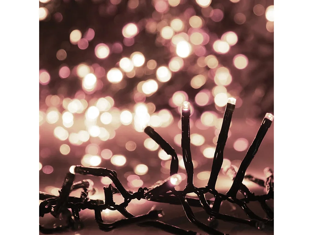 Ghirlanda luminosa a LED raggruppata 2000 LED Bianco caldo 17m PVC