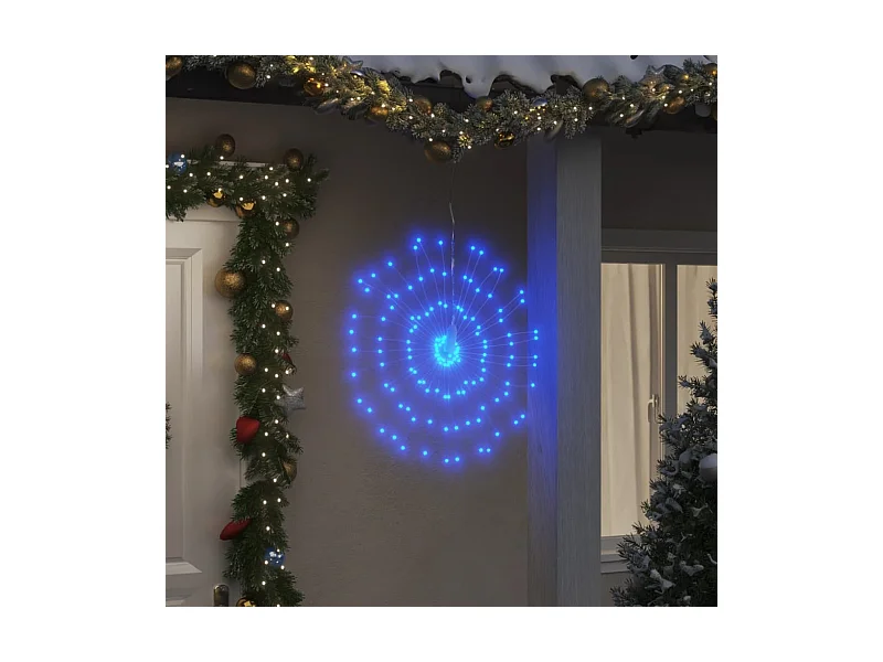 Stella di Natale luminosa 140 LED 2 pz blu 17 cm